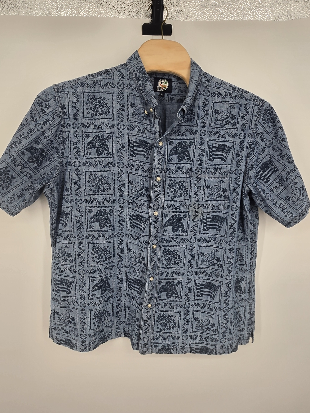 reyn spooner Grand Union Flag Tropical Print SS Button-Down Shirt XL (7792)